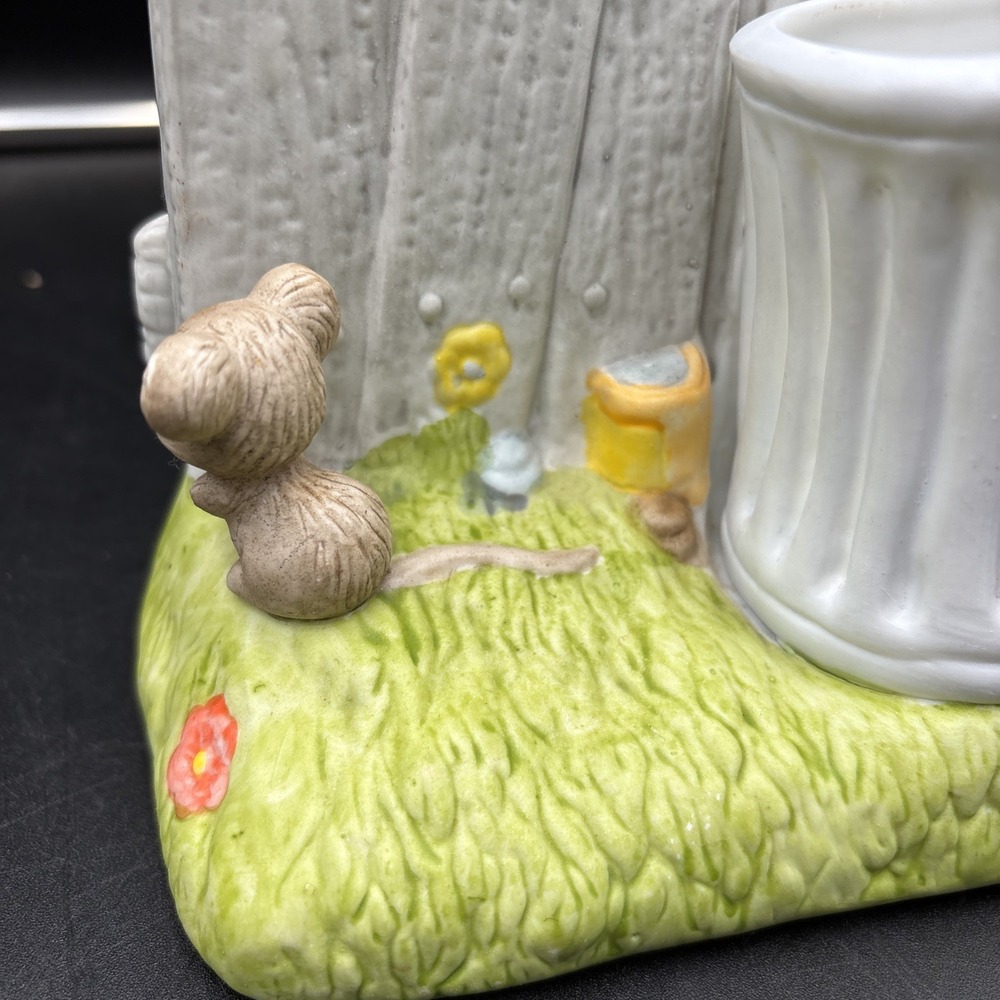 VTG Feline Feelings Collectibles 1986 Orange Cat & Mouse Pr. Ceramic Bookends - Picture 8 of 9